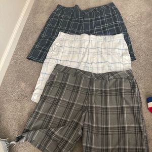 Three pairs O’Neill plaid shorts